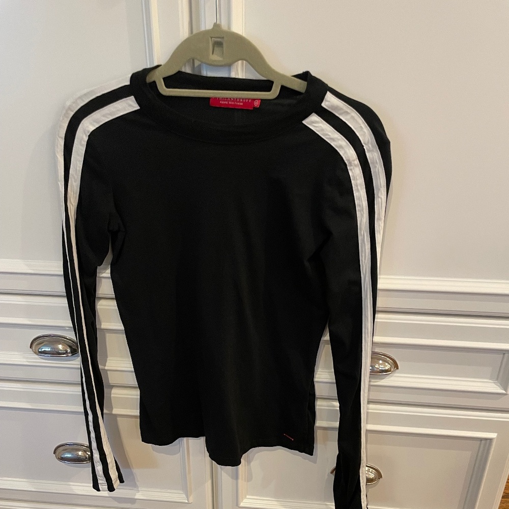 n:Philanthropy long sleeved cotton tee. Size XS. Black and white.